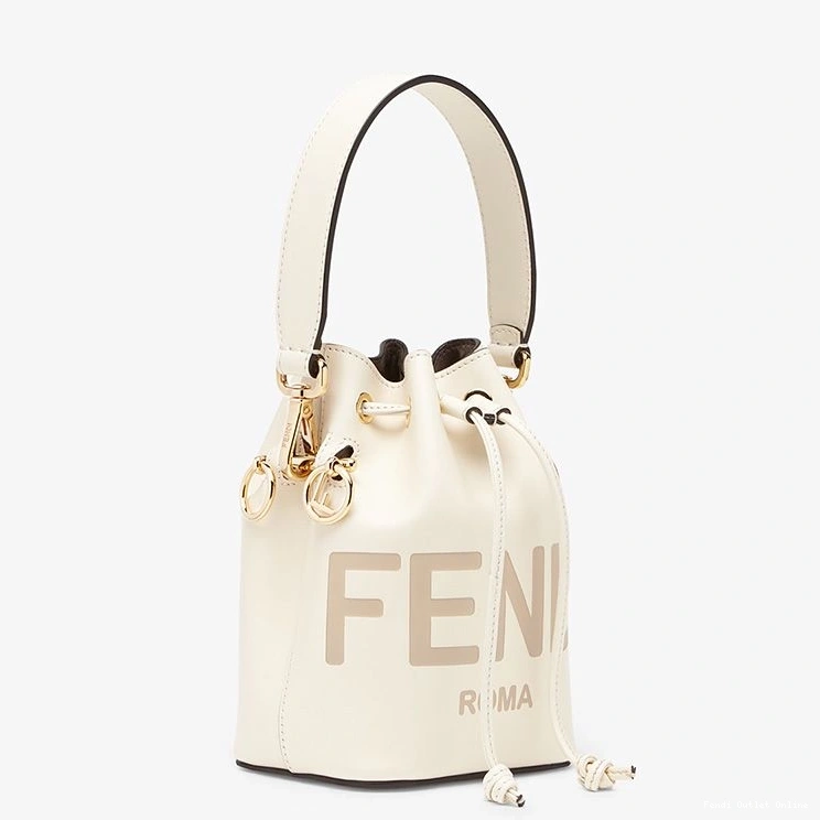 Cheap Tresor Leather ROMA White Mini Fendi In Bucket Calf Mon Bag Logo 0722